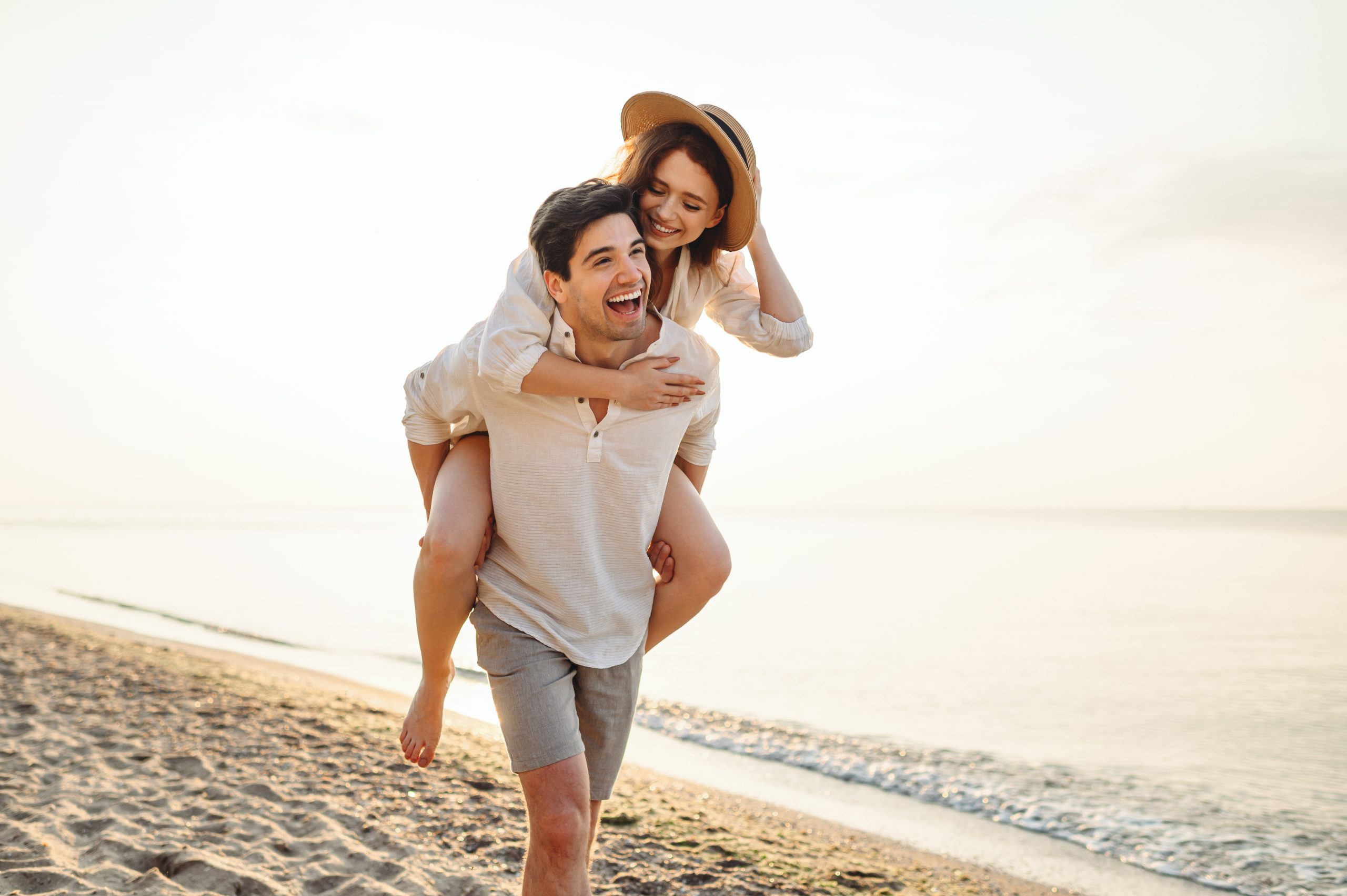 Young,Excited,Couple,Two,Friends,Family,Man,Woman,In,Casual